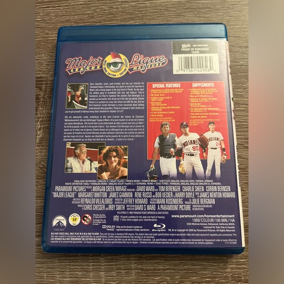 📀 3/$15 or 4/$20 📀 Major League Bluray - Picture 2 of 3